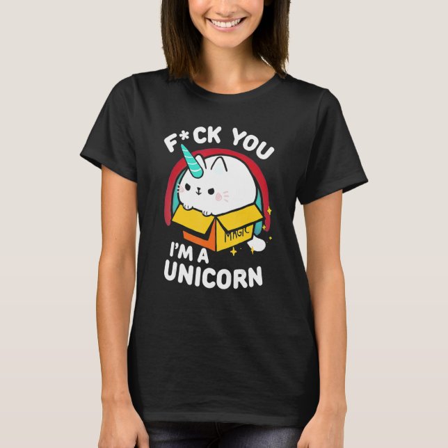 Camiseta Cat, eu sou um Unicórnio... te assusta. (Frente)