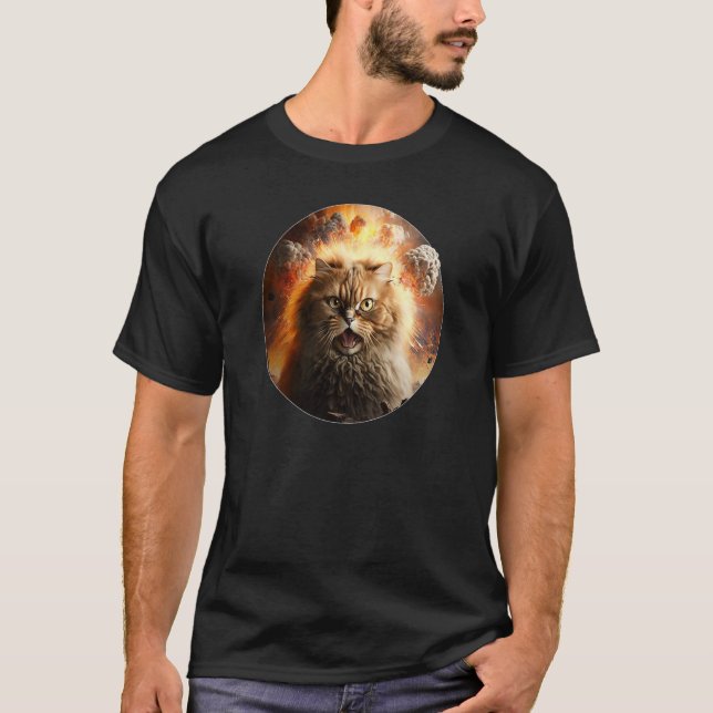 Camiseta Cat Explosion Kitten Villain for of Cats Animals (Frente)