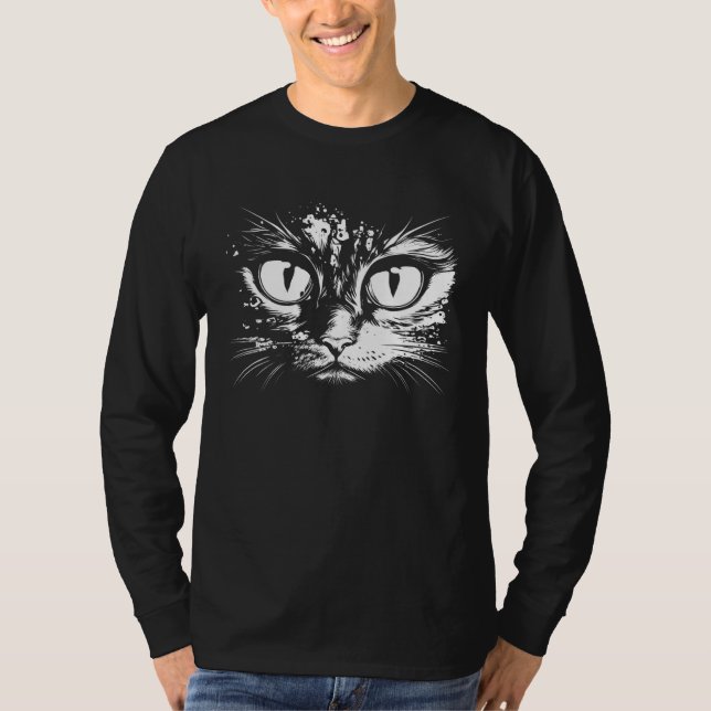 Camiseta Cat Eyes Face Costume Mom Lady (Frente)