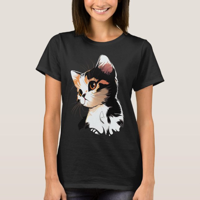 Camiseta Cat Face  Cat  1 (Frente)