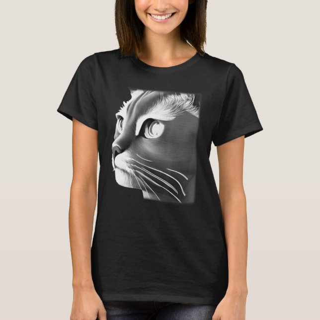 Camiseta Cat face graphic  animal pet  grumpy kitten print  (Frente)
