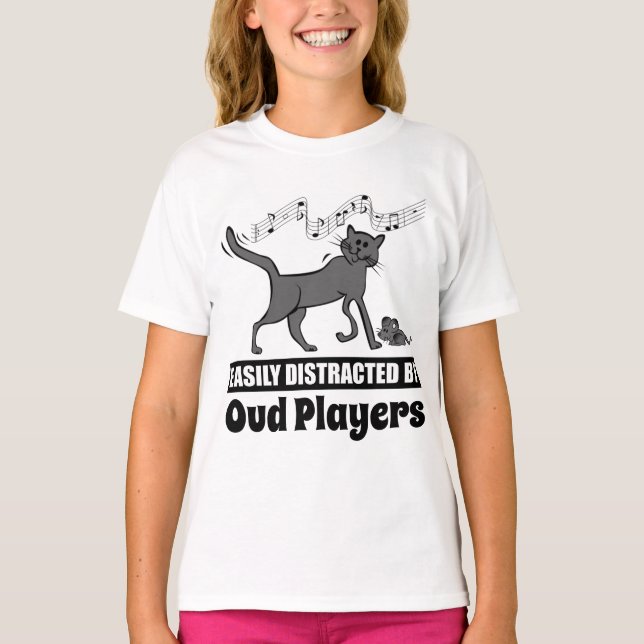 Camiseta Cat facilmente distraído por jogadores externos (Frente)
