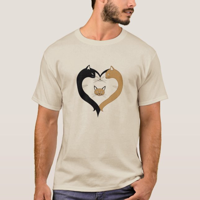 Camiseta Cat Family Heart – Love & Unity (Frente)