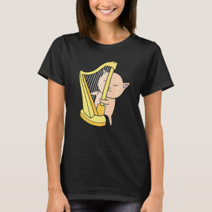 Camiseta Cat Feline Meow Harp Orchestra Concert Gig Rhythm