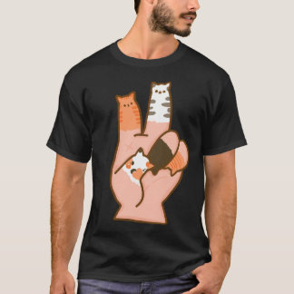 Camiseta Cat Fingers Peace