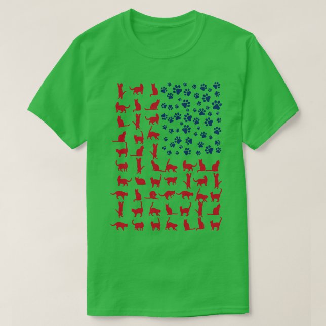 Camiseta Cat Flag EUA (Frente do Design)