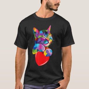 Camiseta Cat For Kitten Colorful Art Gatinho Adotion