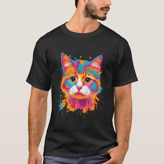 Camiseta Cat For Kitten Colorful Kitty Adoption (Frente)