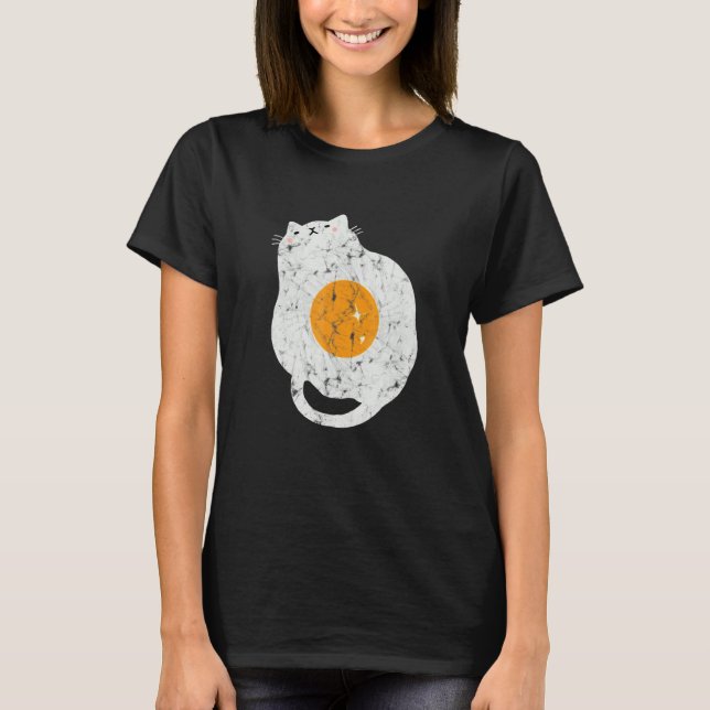 Camiseta Cat Fried Egg Vintage  Food Cat (Frente)