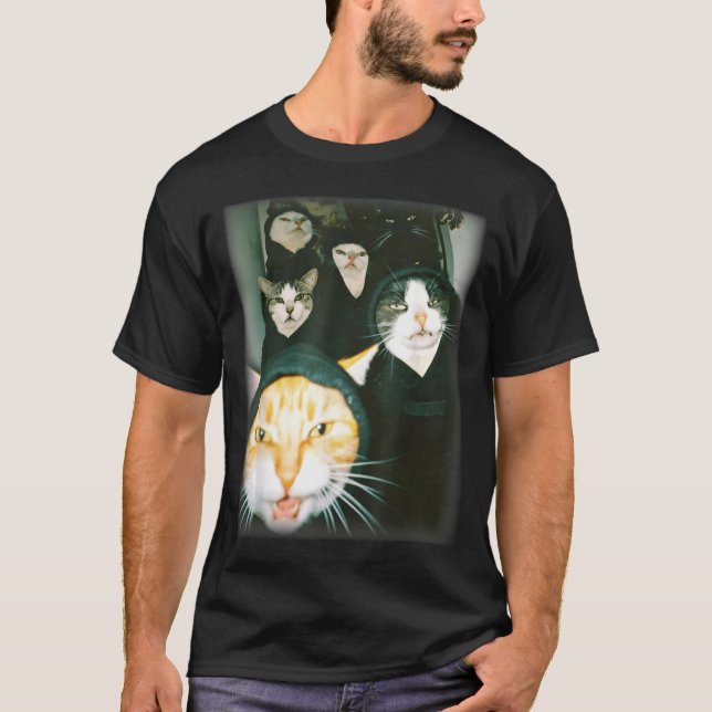 Camiseta Cat Gang Meme Funny Chaotic Cats Unhinged Feline H (Frente)