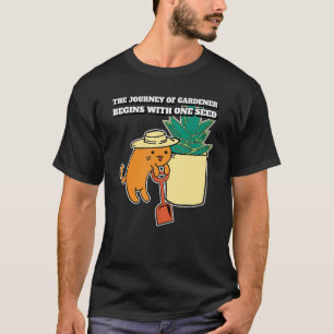 Camiseta Cat Gardener Plantando Uma Cotação De Viagem De Se