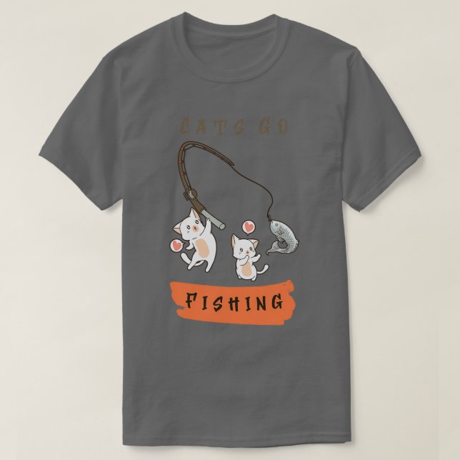 Camiseta Cat Goes pescando 1 (Frente do Design)