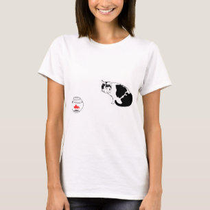 Camiseta Cat Goldfish Almeja Estilo Japonês Sempre Que