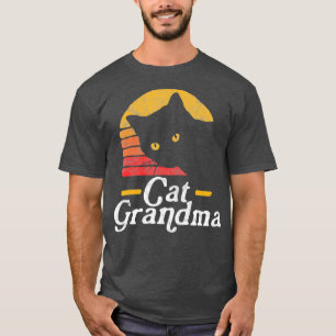 Camiseta Cat Grandma Vintage 80 Estilo Sun Cat Retro