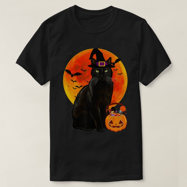 Camiseta Cat Halloween Bombay Jack O Lanterna Pumpkin (Frente do Design)