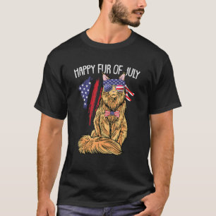 Camiseta Cat Happy fur Do Dia 4 De Julho Americano Flag Tie
