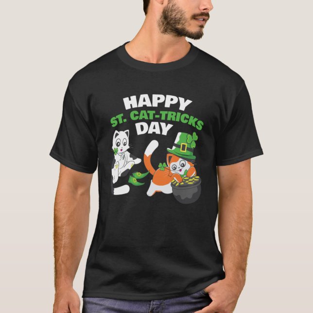 Camiseta Cat Happy St Catricks Day Ireland Party Irish Kitt (Frente)