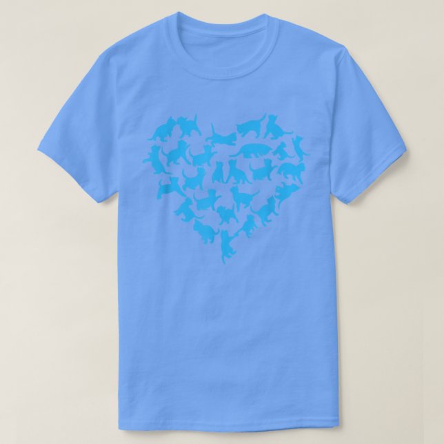 Camiseta Cat Heart Cat Pai Cat Mãe  (Frente do Design)