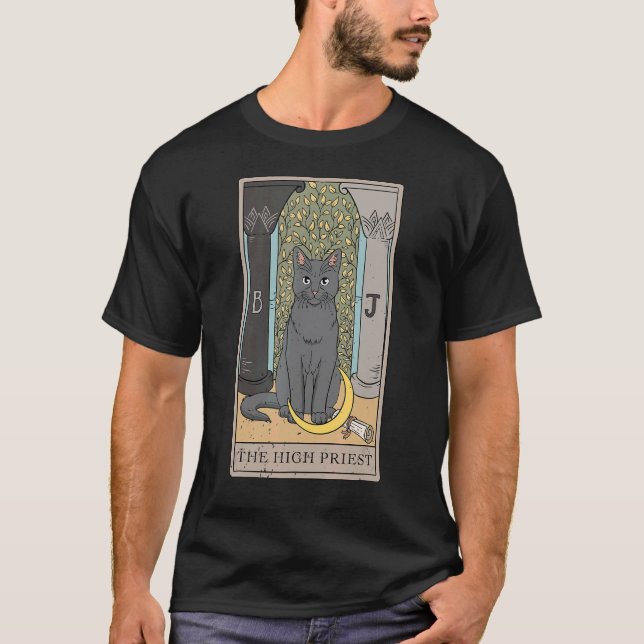 Camiseta Cat High Priest Tarot Card for a Tarot Card Reader (Frente)