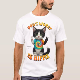 Camiseta Cat Hippie Boho Peace Groovy Personalizar Personal