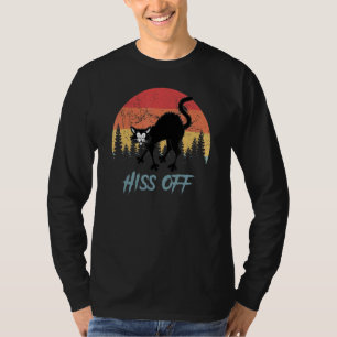 Camiseta Cat Hiss Off Cat Black Cat Halloween