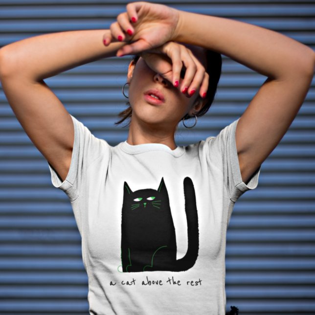 Camiseta Cat Humor Pun Cat Acima Da Citação Restante (Criador carregado)