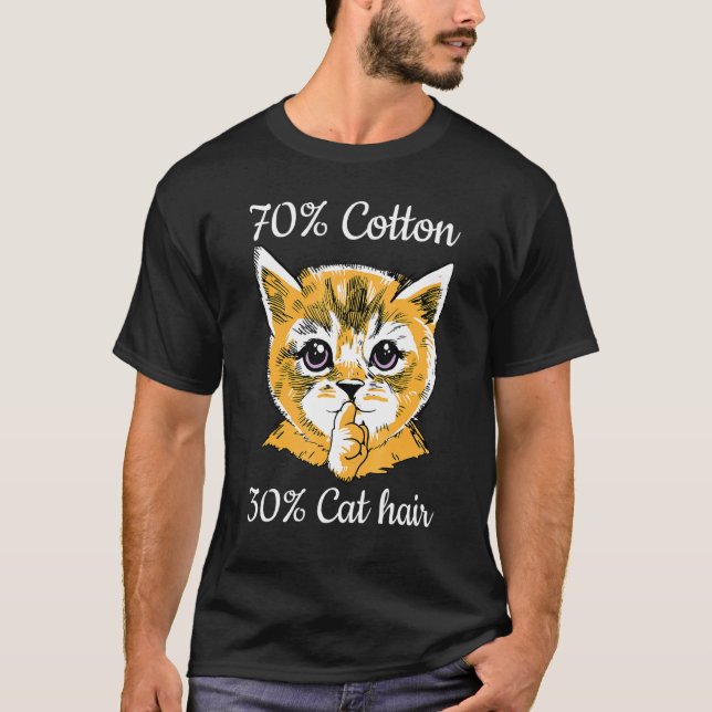 Camiseta Cat I 70 Cotton 30 Cat Hair I   Cat   (Frente)