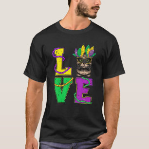 Camiseta Cat I Ama Kitten Mardi Gras Men Mulheres Crianças