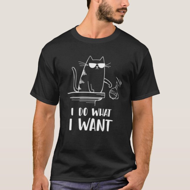 Camiseta Cat I Do What I Want Vases (Frente)