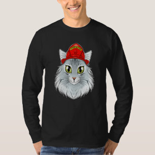 Camiseta Cat I Fireman Cat I Bombeiro Floresta norueguesa C