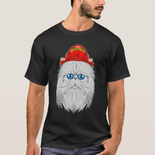 Camiseta Cat I Fireman Cat I Bombeiro Gato Persa