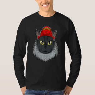 Camiseta Cat I Fireman Cat I Bombeiro Maine Coon Cat