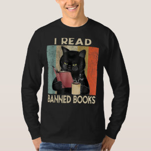 Camiseta Cat I Leu Livros Banidos Livro Lendo Livros