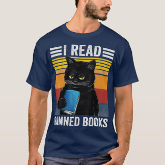 Camiseta Cat I Leu Livros Banidos Livros Engraçados Lendo B