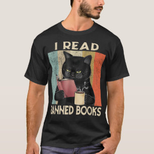 Camiseta Cat I Leu Livros Banidos Livros Engraçados Lendo B