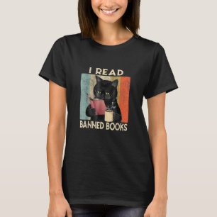 Camiseta Cat I leu livros proibidos Lendo livros culinários