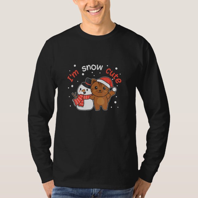 Camiseta Cat I M Snow Cute Snowman Snow Pun (Frente)