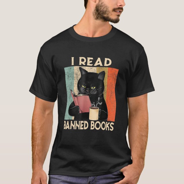 Camiseta Cat I Read Banned Books  Bookworms Reading Book 1 (Frente)
