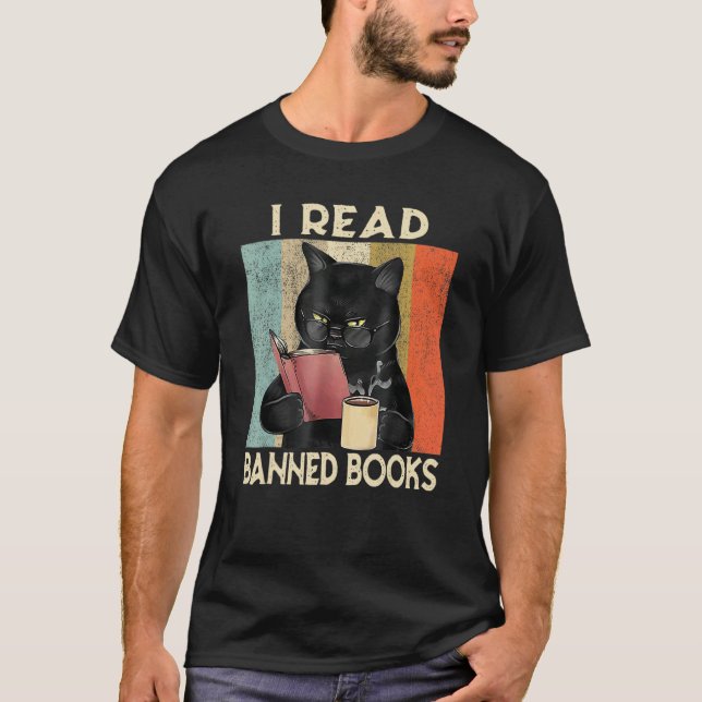 Camiseta Cat I Read Banned Books  Bookworms Reading Book 2 (Frente)