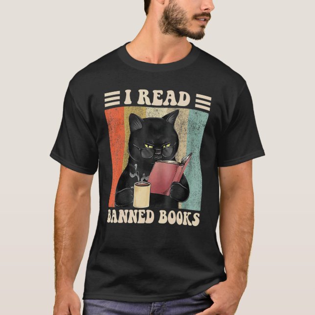Camiseta Cat I Read Banned Books  Bookworms Reading Book 3 (Frente)