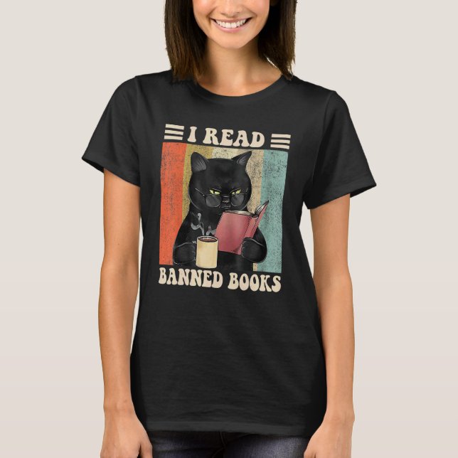 Camiseta Cat I Read Banned Books  Bookworms Reading Book 3 (Frente)