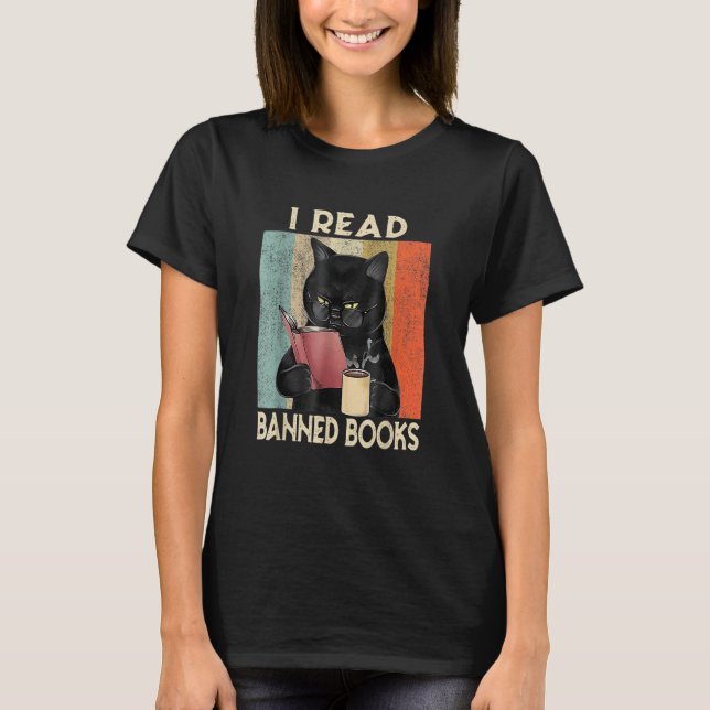 Camiseta Cat I Read Banned Books  Bookworms Reading Book 4 (Frente)