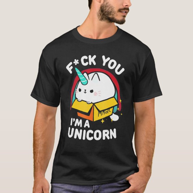 Camiseta Cat I'm A Unicorn  Freak You Fluff Fluff (Frente)