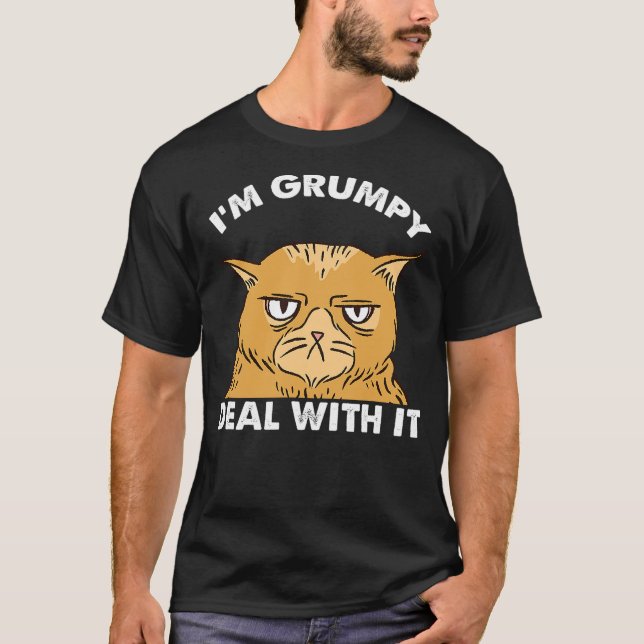 Camiseta Cat I'm Grumpy Deal With It (Frente)