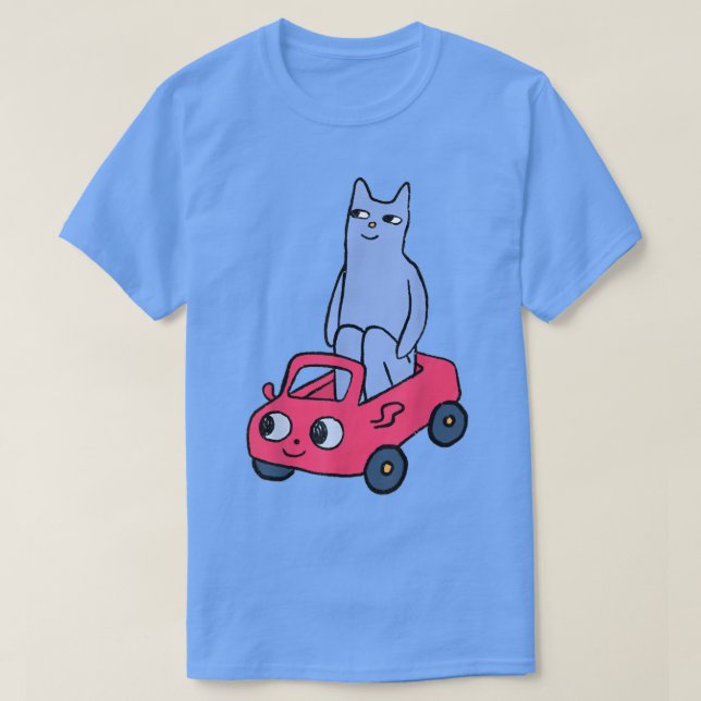 Camiseta Cat in car funny  (Frente do Design)