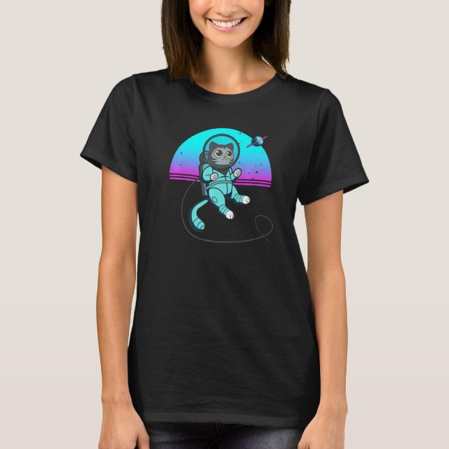 Camiseta Cat in Space Space Cat Nerdy  3 (Frente)