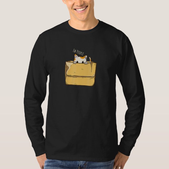Camiseta Cat Introduvert Design Para Pessoas Introduzidas (Frente)