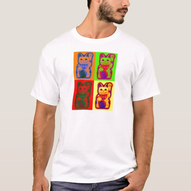 Camiseta CAT JAPONÊS Maneki Neko do dinheiro (Frente)