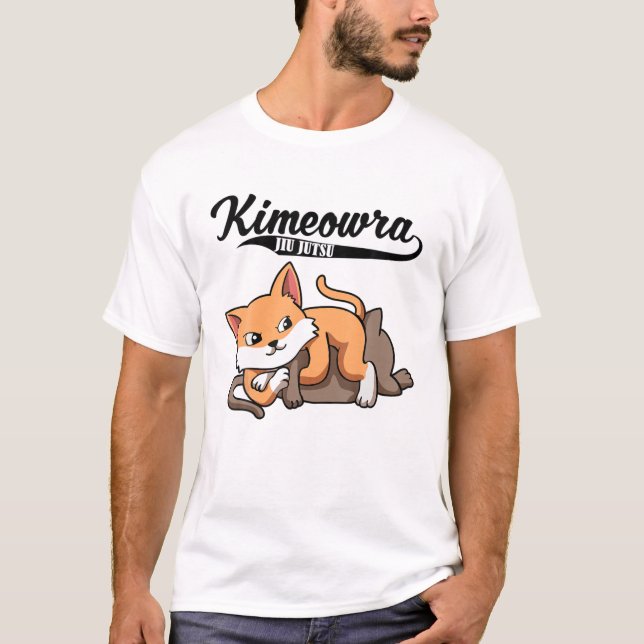 Camiseta Cat Jiu Jitsu Kimura Kimeowra Cute Kawaii BJJ Funn (Frente)