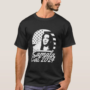 Camiseta Cat Kamala Harris 2024 Votação Para Presidente Chi